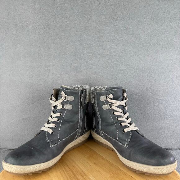 Spring Step Karlene Side Zip Lace-Up Gray Ankle Boots Women’s Size 40/ 10 US - Picture 5 of 8